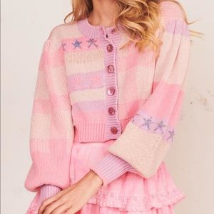 LoveShackFancy Bedford Cropped Cardigan size small